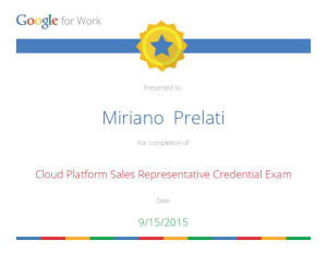 Attestato Google Cloud Platform Salkes Representative Credential